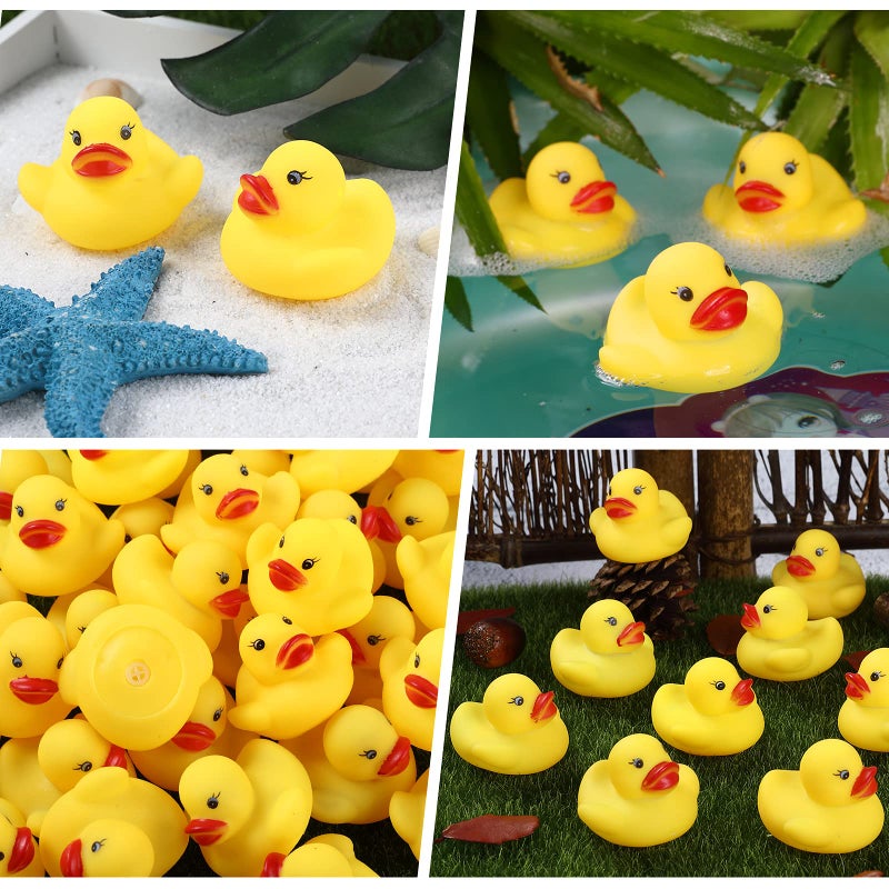 JTTJDB 50-Pieces Float & Squeak Mini Rubber Duck Baby Bath Ducky Sound Shower Toys for Kids - Image 5